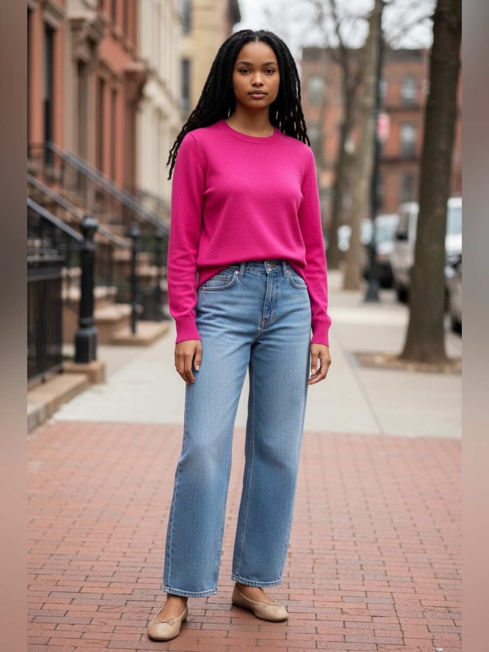 J. Crew Women's Crewneck Sweater in Bright Pink